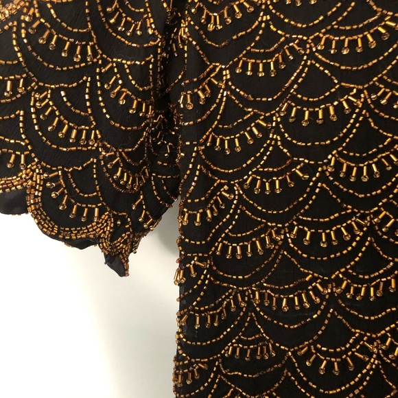 Beautiful Vintage Hand Beaded Silk Tunic/Blouse - Picture 3 of 6